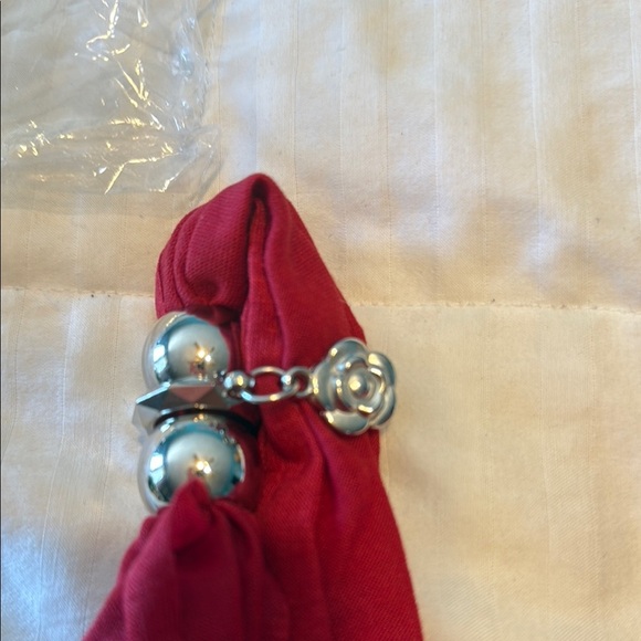 Coldwater Creek Red and Silver Scarf Wrap Accessory - Picture 3 of 4